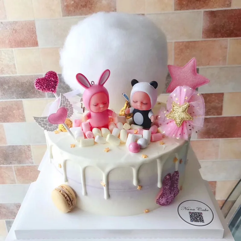 Корзина для покупок украшения торта Мультяшные куклы игрушки вилка будущей мамы