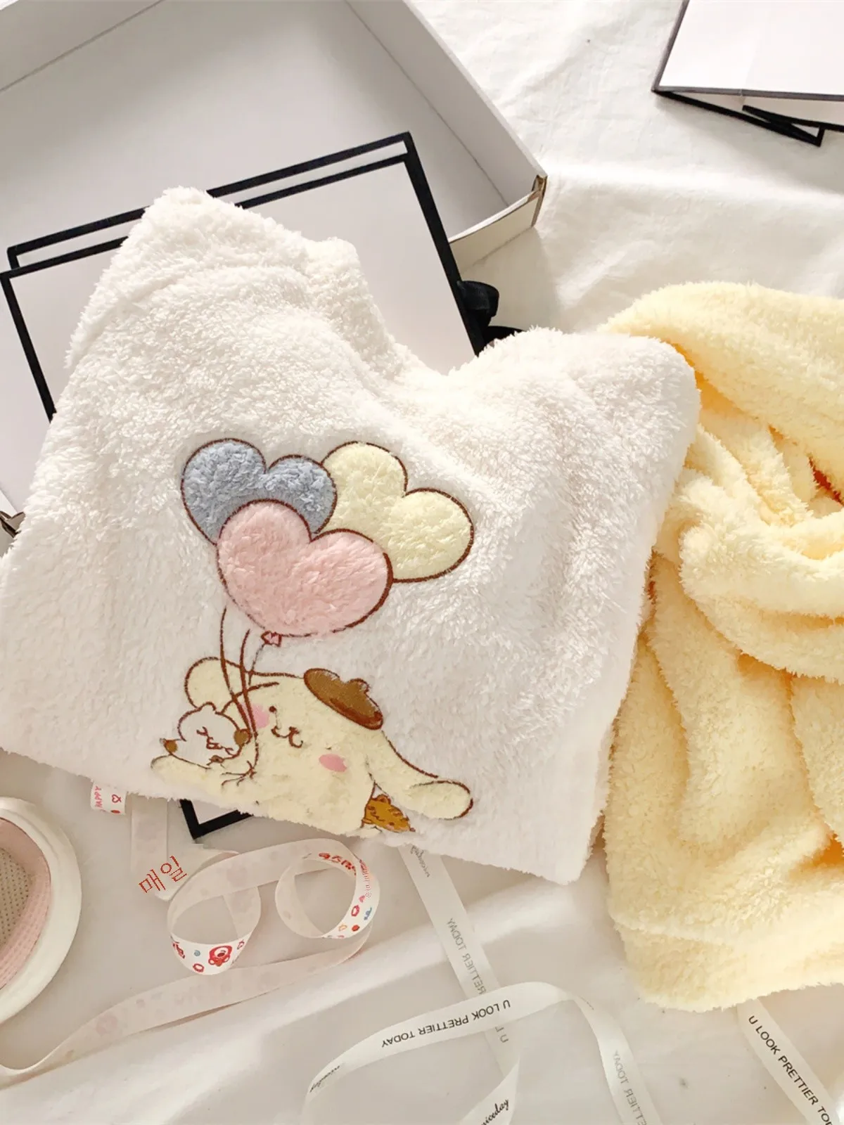 Милые пижамы с помпонами Purin женские зимние теплые длинными рукавами на флисовой