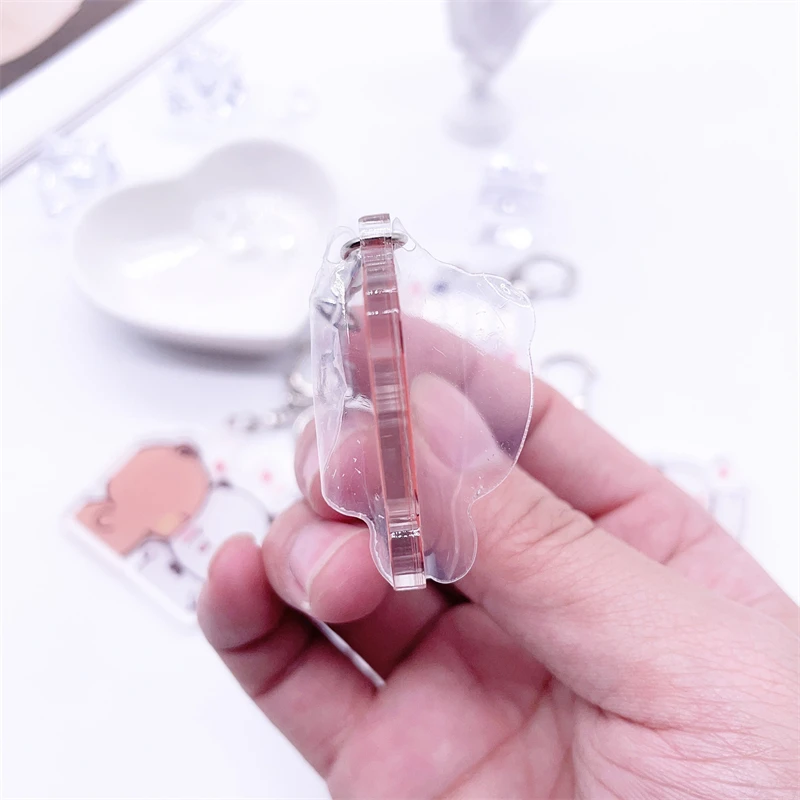 Милый Двойной Искусственный Акриловый Бело-серый Кулон Bubu Dudu Для Сумки