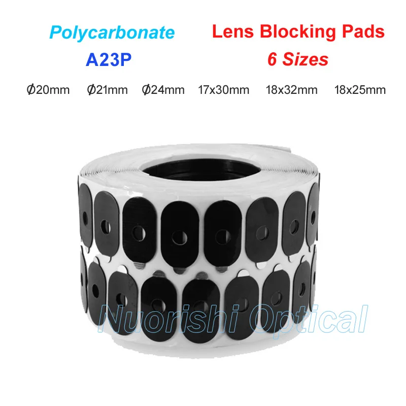 A23P 1000pcs Good Quality Polycarbonate PC Lens Adhesive Blocking Pads Double-side Sticker 6 Sizes Options 18mm/21mm/24mm/17mm