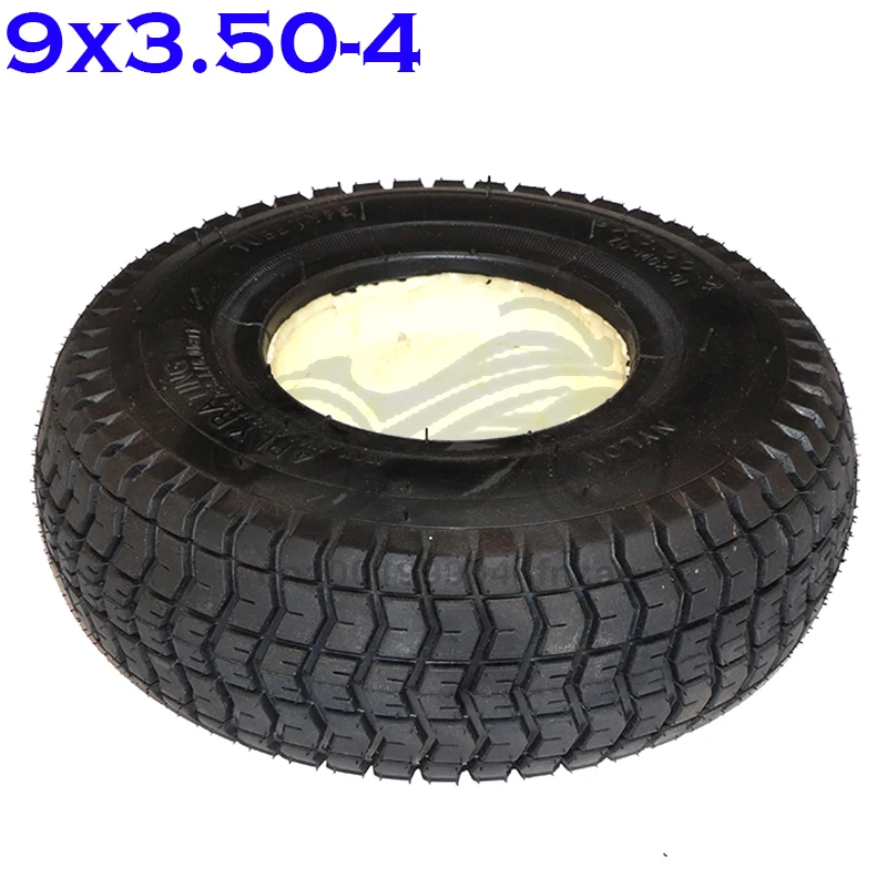 

9x3.50-4 Solid Tire 9 Inch Foam Filled Tyre for Turf Rider Tread Lawnmower Golf Go Cart ATV Pocket Bike Go Kart Mobility Scooter