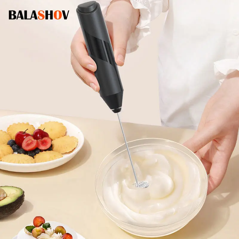 

Electric Milk Frother Wireless Portable Handheld Egg Beater Semi-automatic Frother Multi-Function Milkshake Cream Whisk For Home