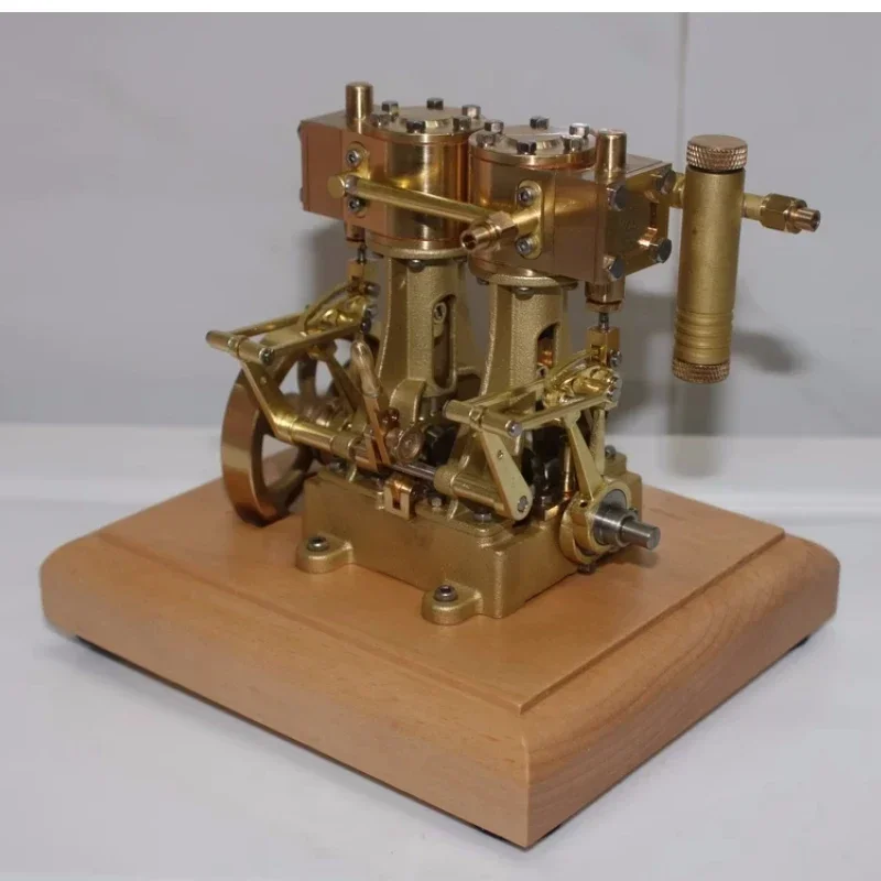 Вертикальный двойной цилиндр рабочая винтажная игрушечная Паровая машина