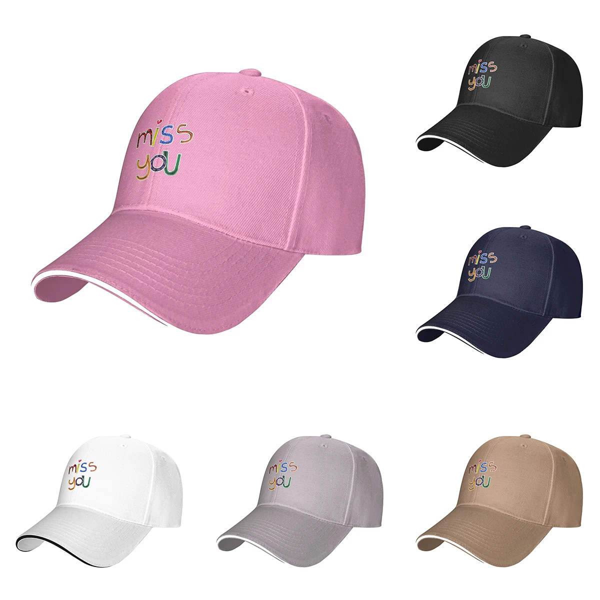 

New Cotton Trucker Baseball Cap Miss You Dad Hat Sun Hat Adjustable Sports Cap for Men Women