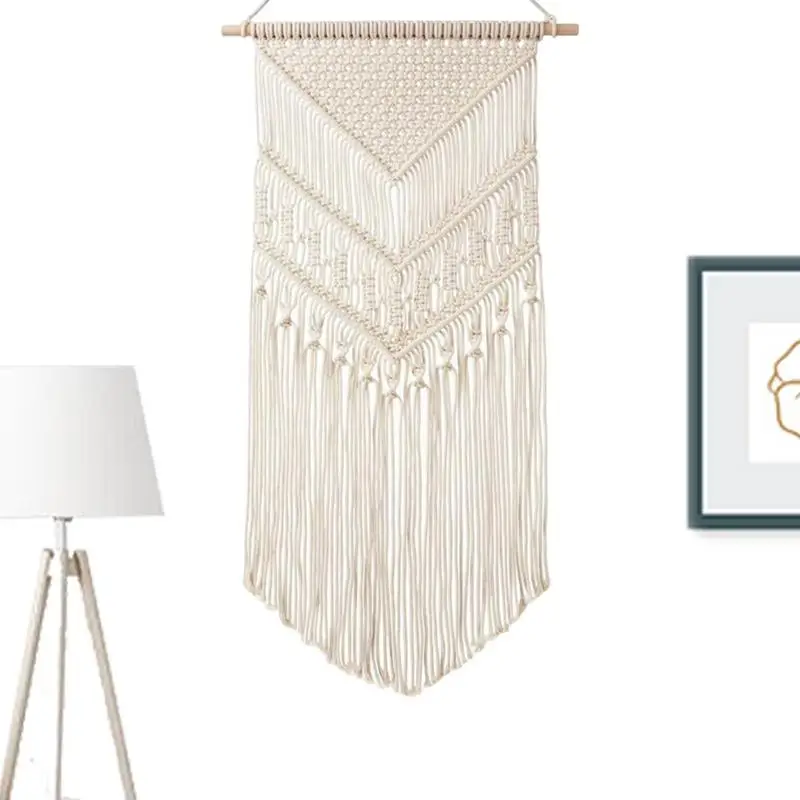 

Macrame Woven Wall Hanging BohoChic Bohemian Room Geometric Tapestry Art Beautiful Apartment Dorm Room Decoration