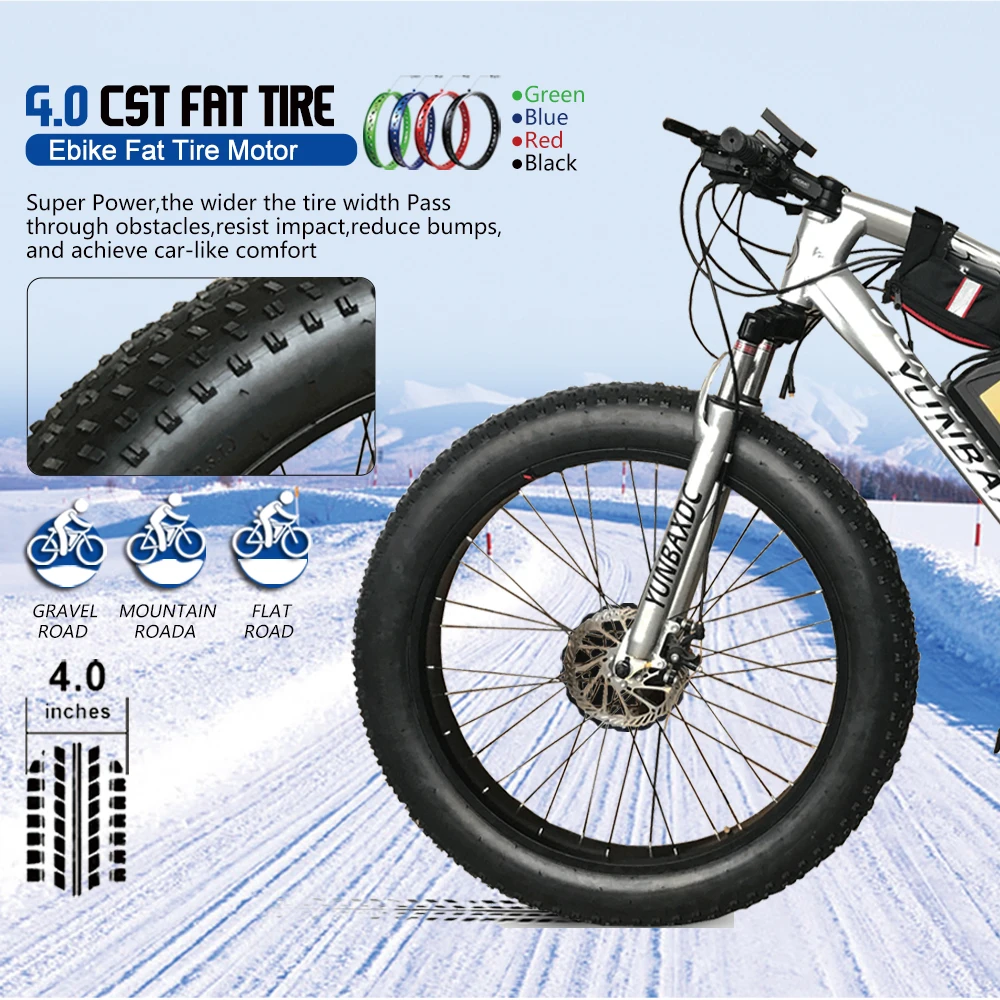 Комплект для преобразования толстых шин Ebike колеса 20 26 дюймов 4 0 шина 48 В 1500 Вт