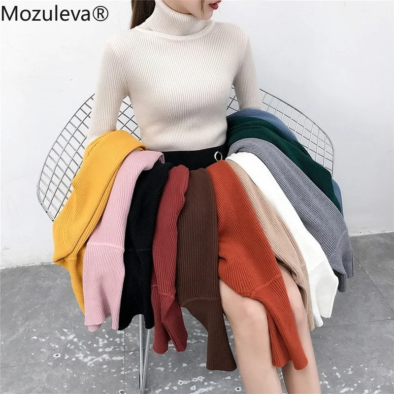 

Mozuleva Basic Turtleneck Women Sweaters Autumn Winter Tops Korean Women Pullover 2022 Knitted Sweater Jumper Soft Warm Pull