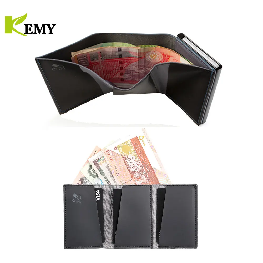 Genuine Leather Card Holder ID Credit Card Case Wen Wallet Elastic Band Coin Purse RFID Protection Cardholder Case Clip