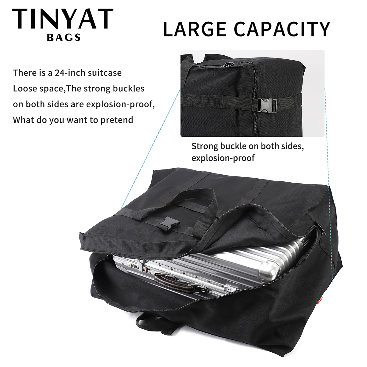 TINYAT Folding WomenTravel Bag Waterproof Large Capacity Tote bag for weekend Male large travel bags for women Man Handbag