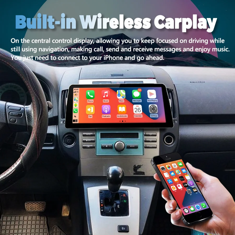 

12.3inch Multimedia Carplay Head Unit Screen Android 12 Car Video Player Radio Stereo For Toyota Corolla Versol 2006-2008 GPS