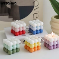 ins wind gradient rubiks cube aromatherapy candle soybean wax color rubiks cube three dimensional candle home decoration gifts