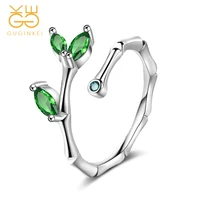 guginkei fashion design bamboo leaf silver 925 jewelry rings luxury womens jewellery 925 sterling silver ring wholesale