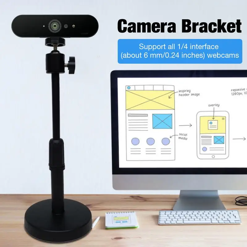 

Desk Webcam Support Stand Desktop Web Camera Holder Mount Articulated Support Tripe For Logitech Web Cam Tripod For Webcam Arm
