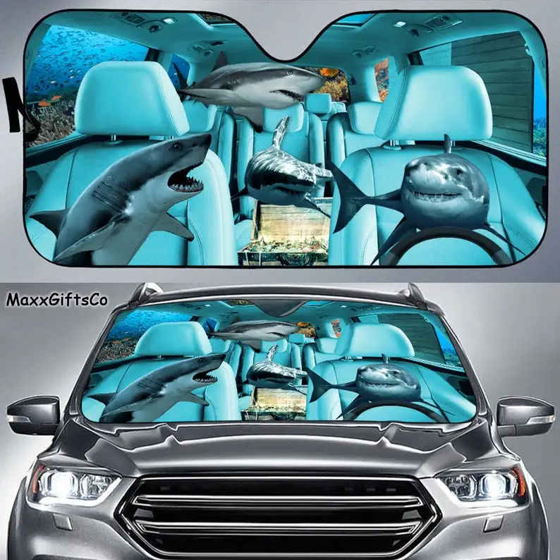 

Автомобильный солнцезащитный козырек Shark, солнцезащитный козырек Shark для всей семьи, аксессуары для автомобиля, украшение для автомобиля, п...