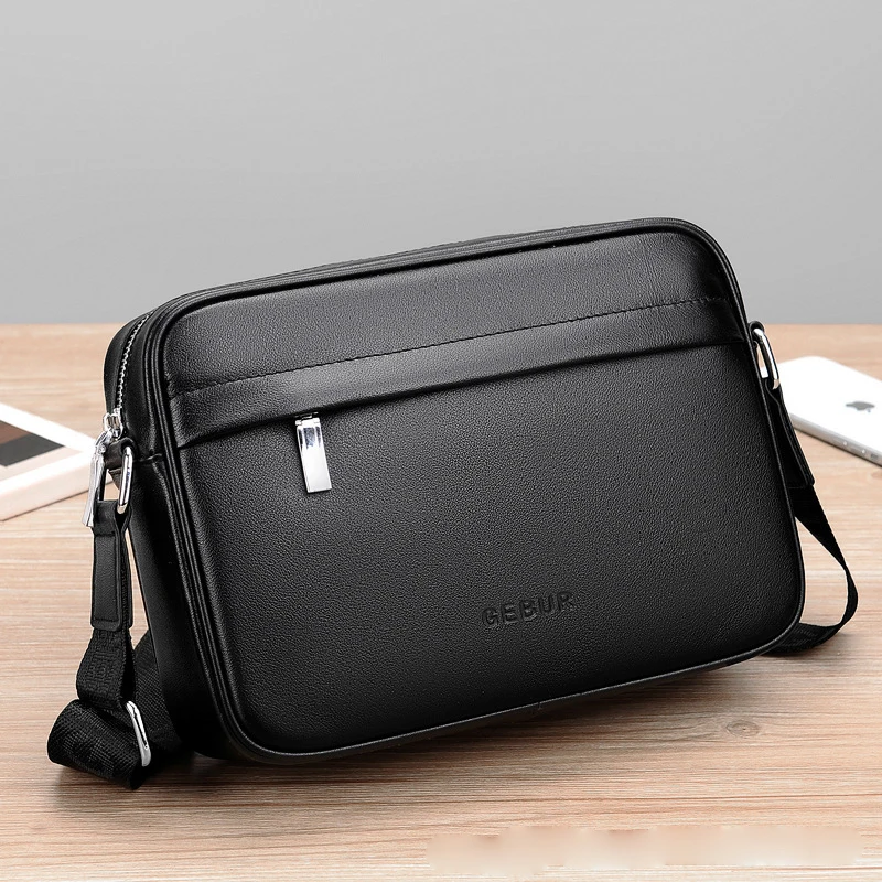 Men Genuine Leather Shoulder Bags Fashion Business Crossbody Bags Handbags Black Bag Man Briefcases Bag Messenger Bag Office