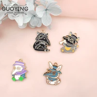 10pcs alloy drip oil charm cartoon animal earring pendant diy keychain necklace jewelry accessories charms for bracelet making