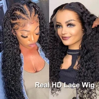 curly human hair wig 13x4 hd lace frontal wig pre plucked kinky curly lace front wig 250 density lace front human hair wigs