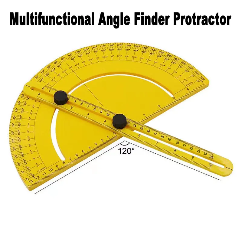 

Multifunctional Angle Finder Protractor Semicircular 180° Measuring Drawing Activity Ruler Woodworking Art Draft Design Template