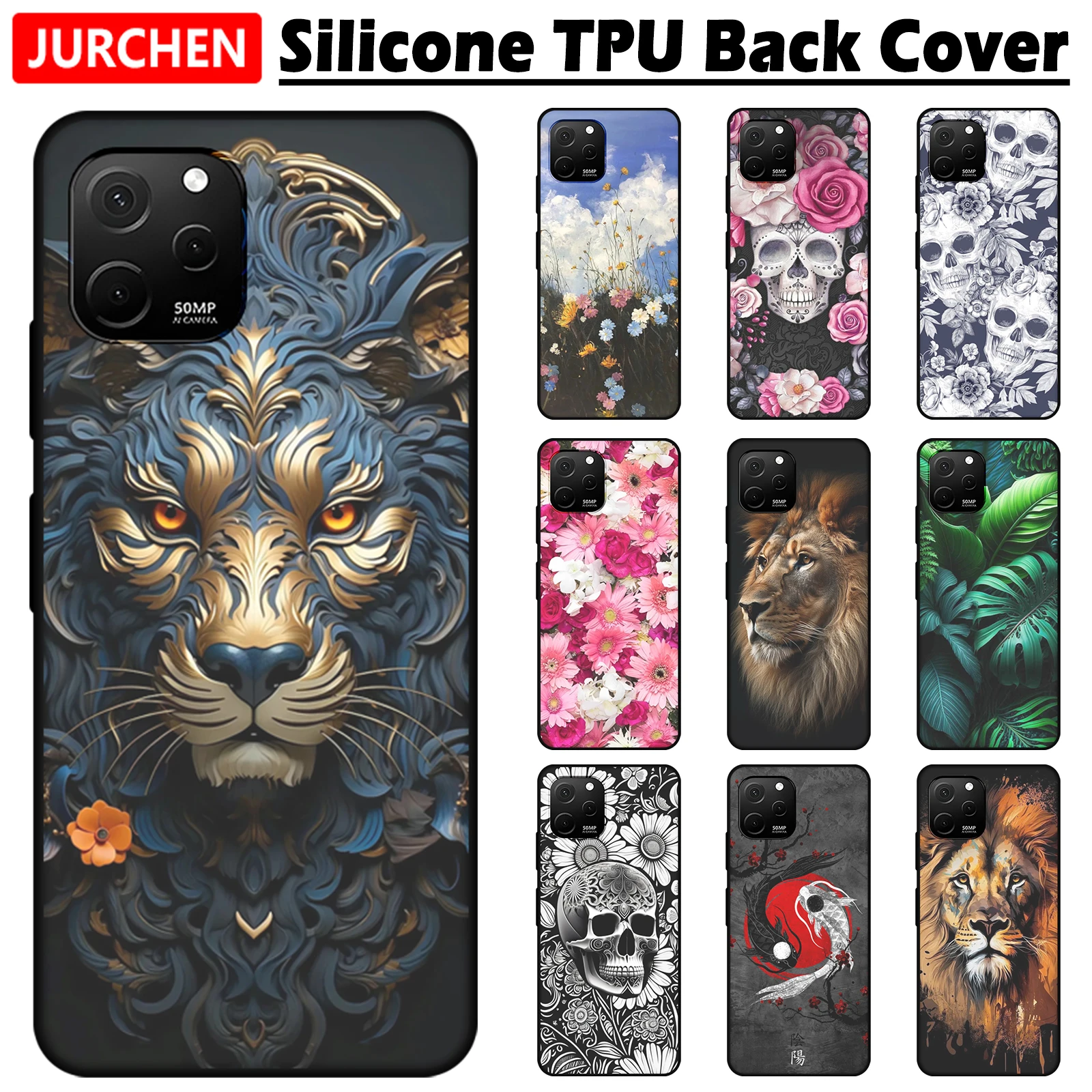 Силиконовый чехол для телефона Huawei Nova Y61 милые Чехлы Hauwei Navo Y 61 с тигром собакой