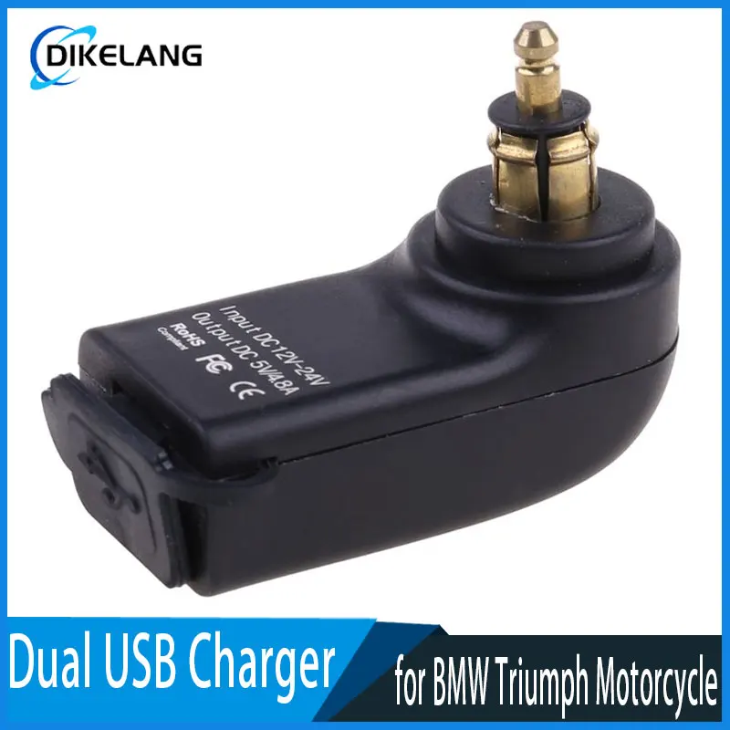 

New 12-24V 4.8A Motorcycle Dual USB Charger Power Adapter Cigarette Lighter Socket for BMW Triumph Motorcycle
