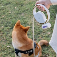 2022 portable retractable pet leash ring 3 0m with garbage bag box highlight lighting dog traction rope pet collar led light