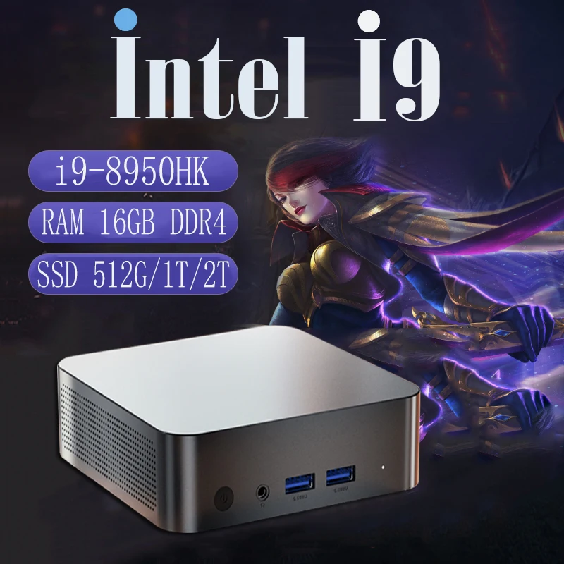Игровой мини-ПК Intel Core i9 8950HK Windows 11 Pro 16 ГБ DDR4 1 ТБ SSD ...