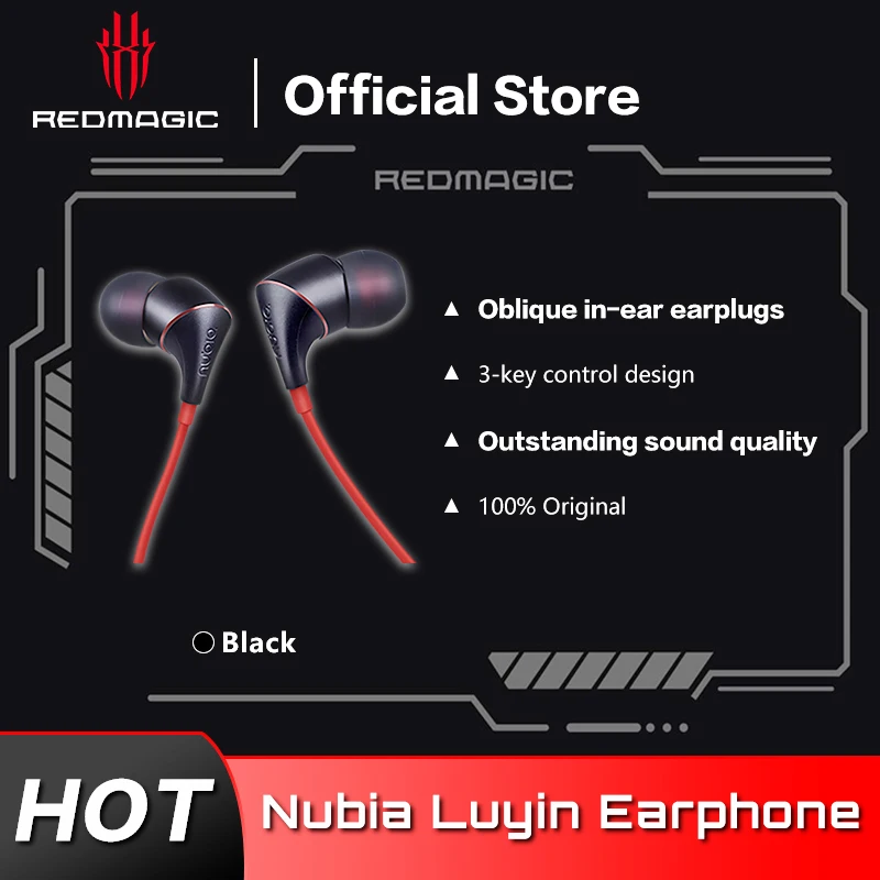 Оригинал Nubia темперамент наушники 3 5 мм для рамка Redmagic 5G / 5S Hi-Fi наушники-пуговки |