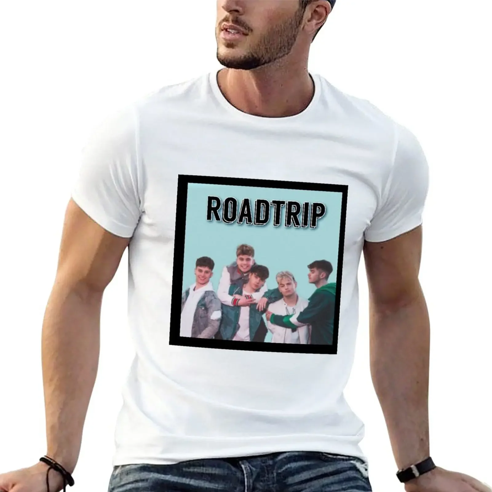 Roadtriptv синяя футболка из 5 предметов милая одежда белые футболки для мальчиков