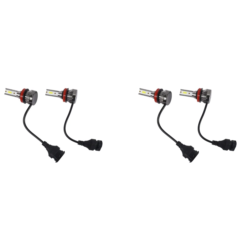 

4Pcs H11/H8/H9 Mini1 LED Headlight 36W 6000Lm Cob Bulbs Kit Hi/Low Beam 6000K