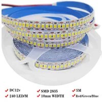 5M 240 LEDs/M DC12V 2835 SMD LED Strip Light White/Warm White/Red/Green/Blue Flexible Lamp Tape IP20/IP65