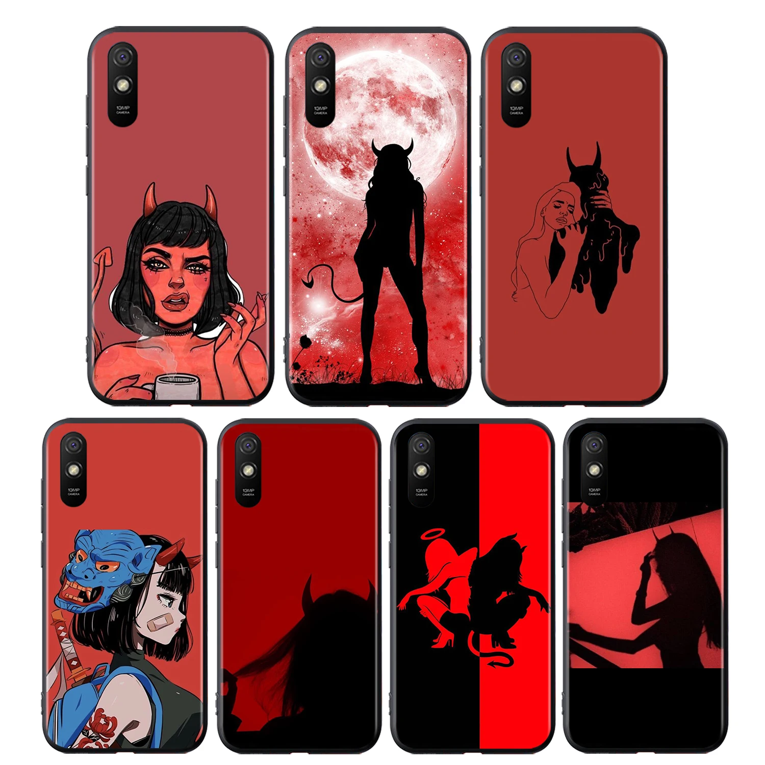 

Devil Woman Silicone Cover For Xiaomi Redmi 10 9 9T 9C 8 7 6 Pro 9AT 9A 8A 7A 6A S2 GO 5 5A 4X Plus Phone Case