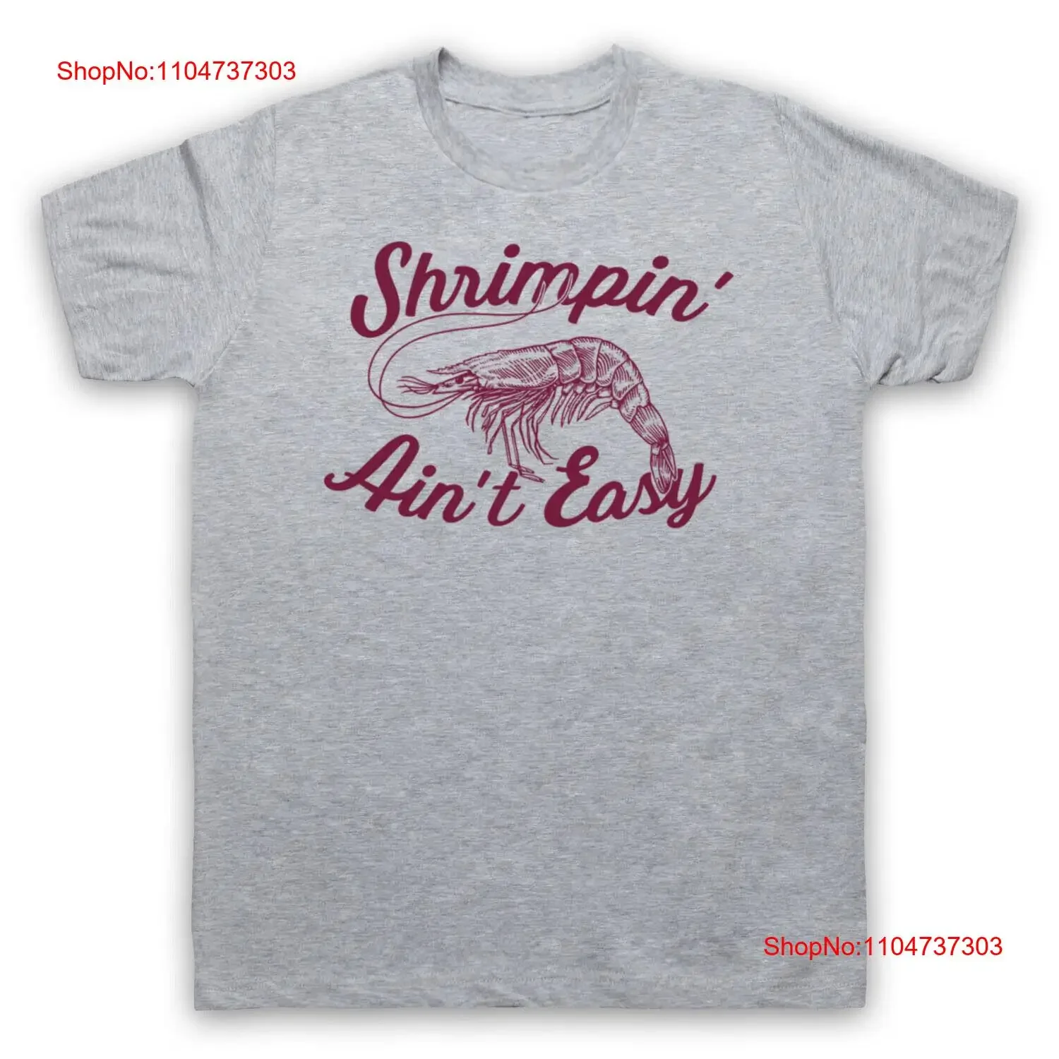 Фото SHRIMPIN' AIN'T EASY SHRIMP PARODY SLOGAN СМЕШНАЯ МУЖСКАЯ ЖЕНСКАЯ ФУТБОЛКА винтажная стираная уличная одежда Растянутая мягкая мода №1