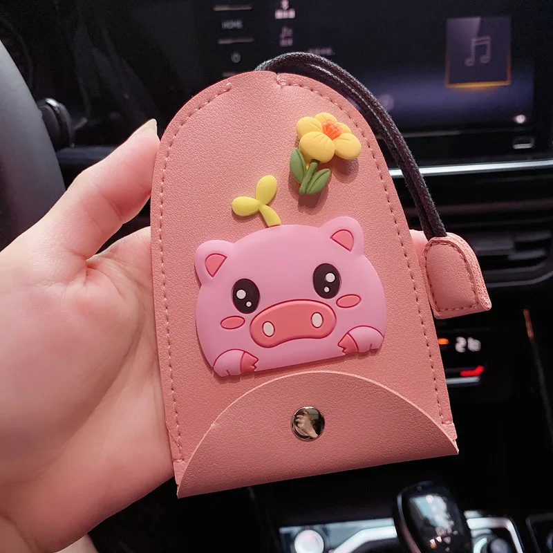 

Cartoon pull-out car key case interior accessories cute key chain pendant creative coin purse key bag girl birthday gift