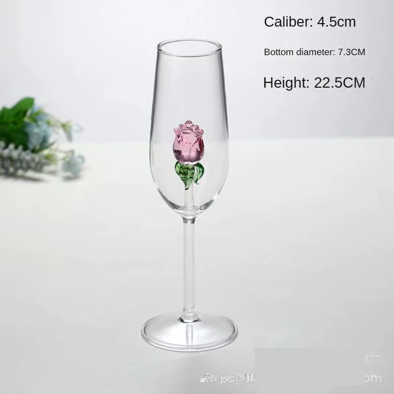 

Exquisite Rose Crystal Highball, Champagne, and Red Wine Glass Set - Elevate Your Drinking Experience