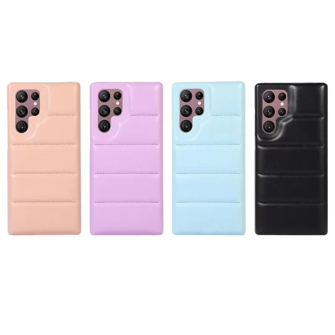 

Luxury Down Jacket Phone Case For Samsung S22Ultra S22 S22plus Fashion Silicone Soft Cover The Puffer Case