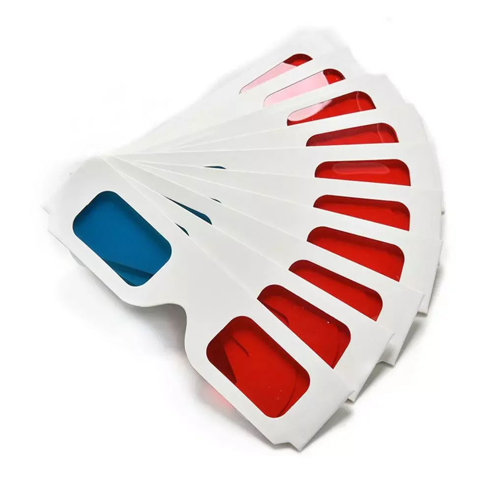 

Universal Paper Anaglyph 3D Glasses Paper 3D Glasses View Anaglyph Red/Blue 3D Glass For Movie Video EF r20