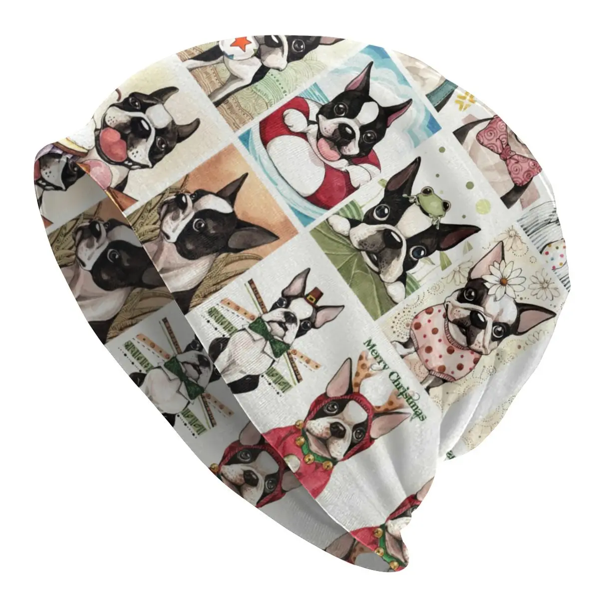 

Bonnet Winter Warm Knitted Hat Men Women Boston Terrier Cute Dog Pattern Cool Skullies Beanies Caps Adult Beanie Hats Ski Cap