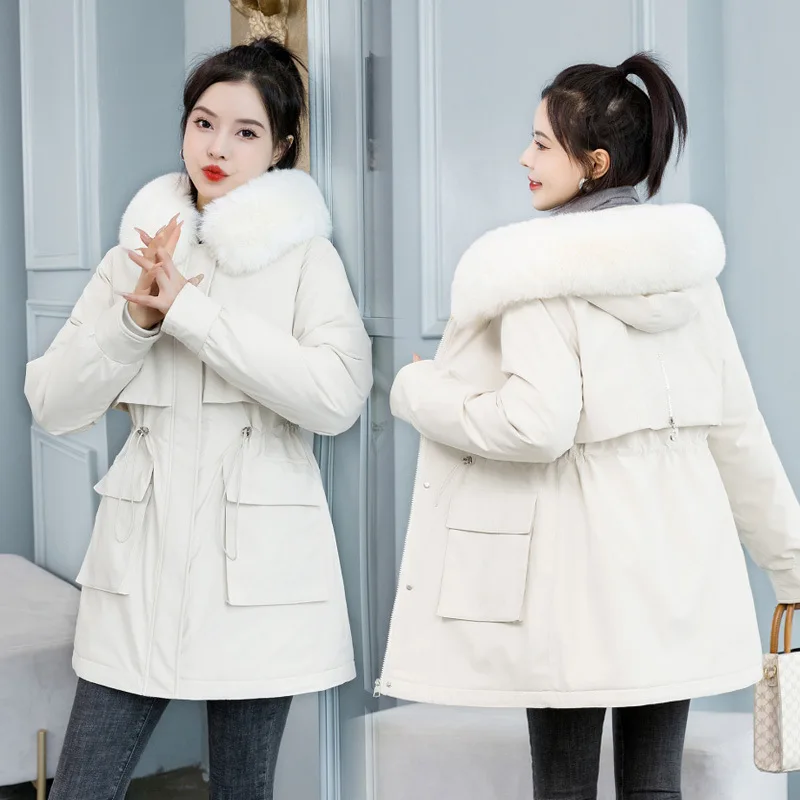 2022 New Winter Jacket Women Parkas Warm Casual Parka Clothes Long Jackets Hooded Parka Female Fur Lining Thick Mujer Coat
