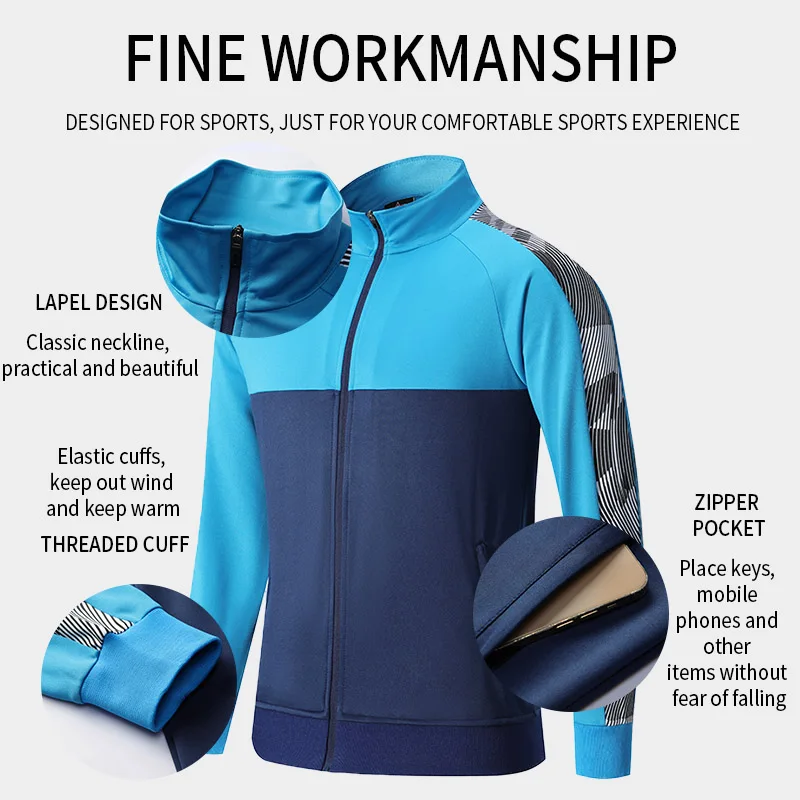 Мужской спортивный костюм зимний Толстовка для занятий бегом футбола с длинным