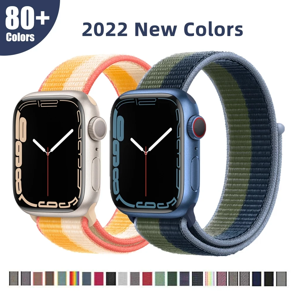 

Ремешок нейлоновый для apple watch band se, аксессуары для смарт-часов серии 76543, 41 мм 45 мм 44 мм 40 мм 42 мм 38 мм