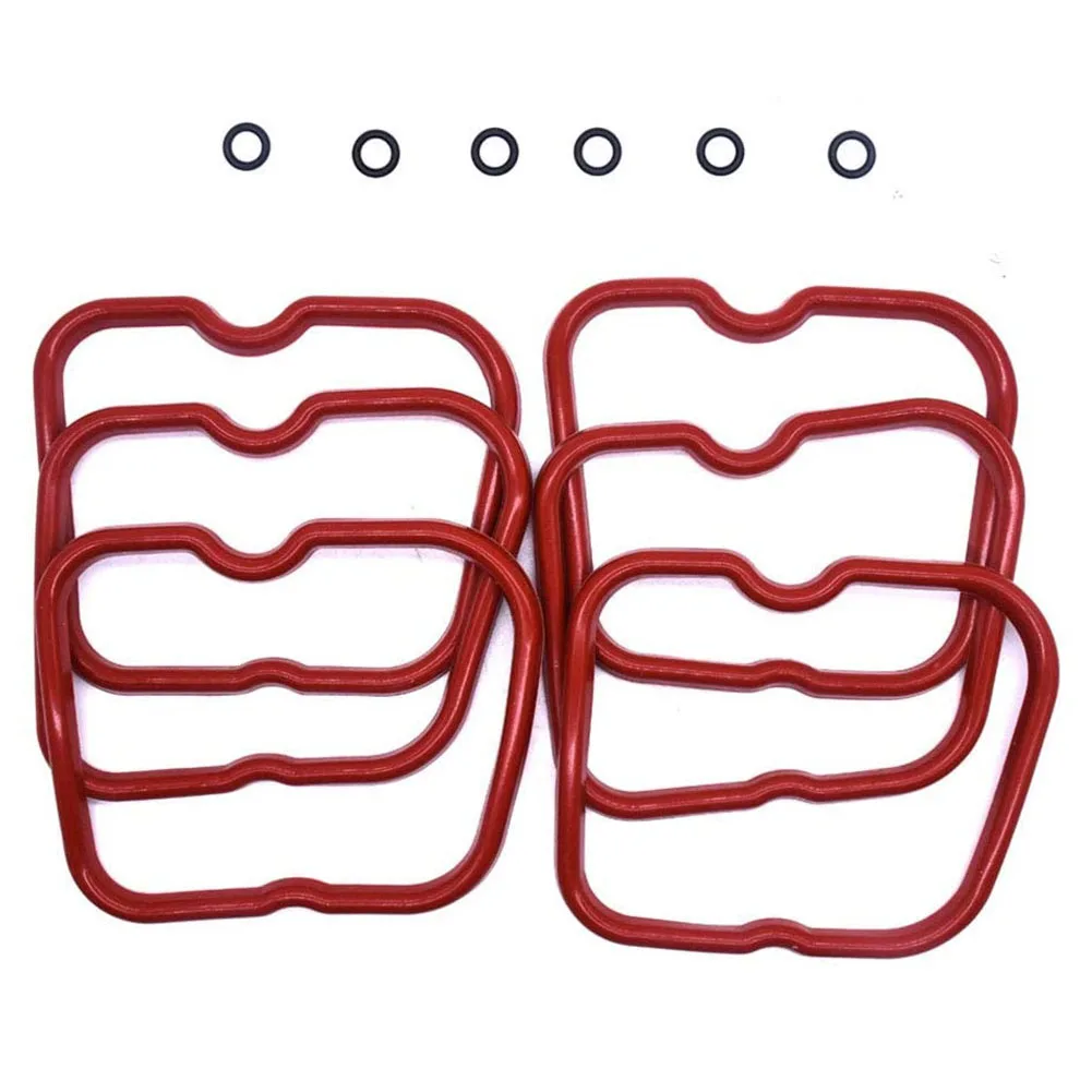 

Durable Valve Cover Gasket Set Valve Cover 6Pcs 89-98 12V 6B 6BT 5.9 12V Fits For Dodge Cummins Gasket W/ Seals