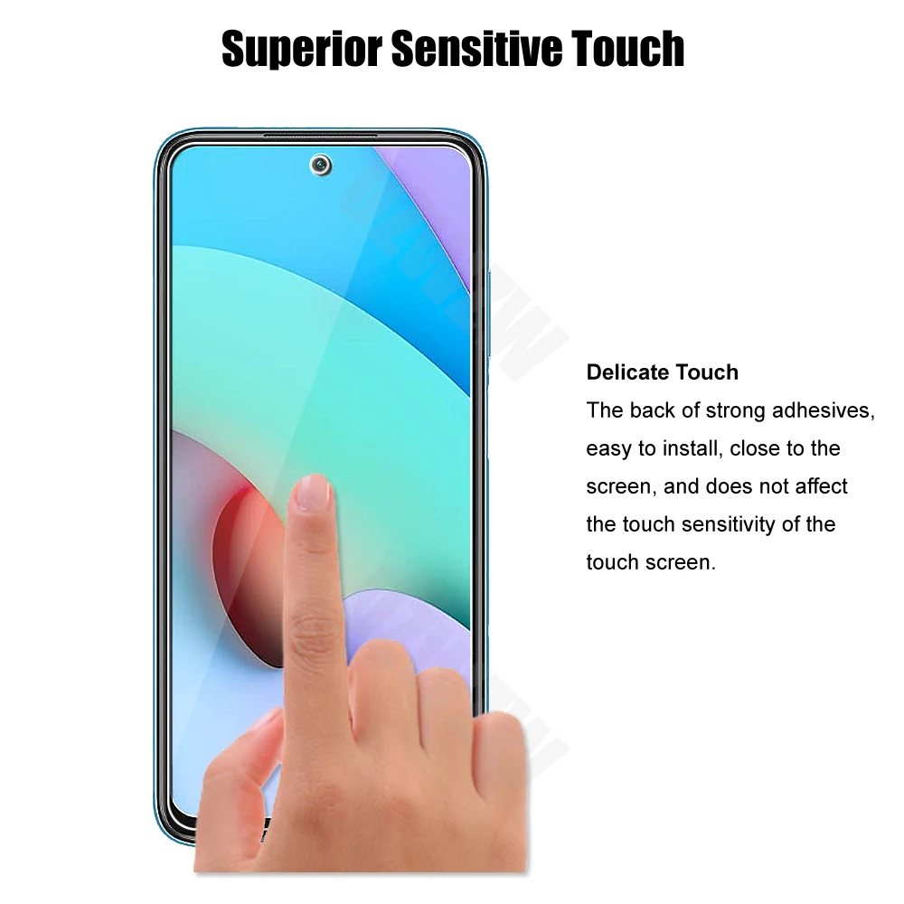 4 in 1 For Xiaomi Redmi 10 (2pcs) Camera Lens Film & (2pcs) Protective Screen Protector Tempered Glass Guard