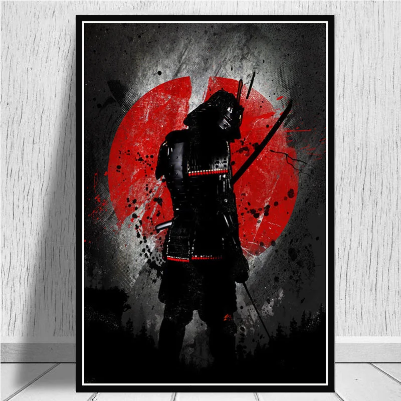 

Japanese Ninja Bonsa Bushido Samurai Kanji posters and prints Canvas Painting Vintage Poster Decorative Home Decor