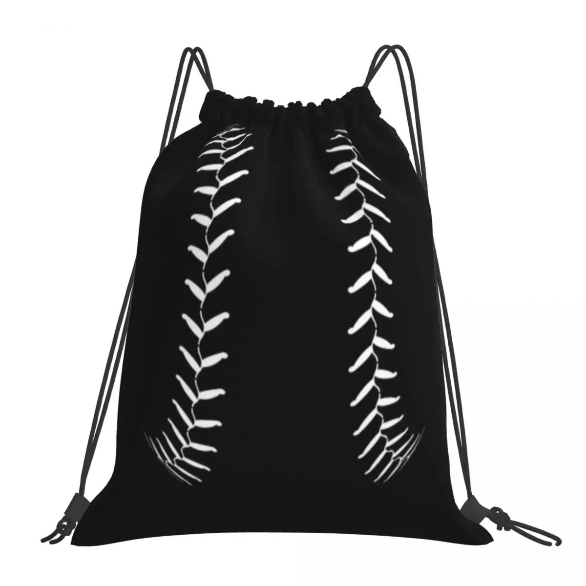 Drawstring Bag Baseball Lace Ball Illustration Foldable Gym Bag Fitness Backpack Hiking Camping Swimming Sports Bag