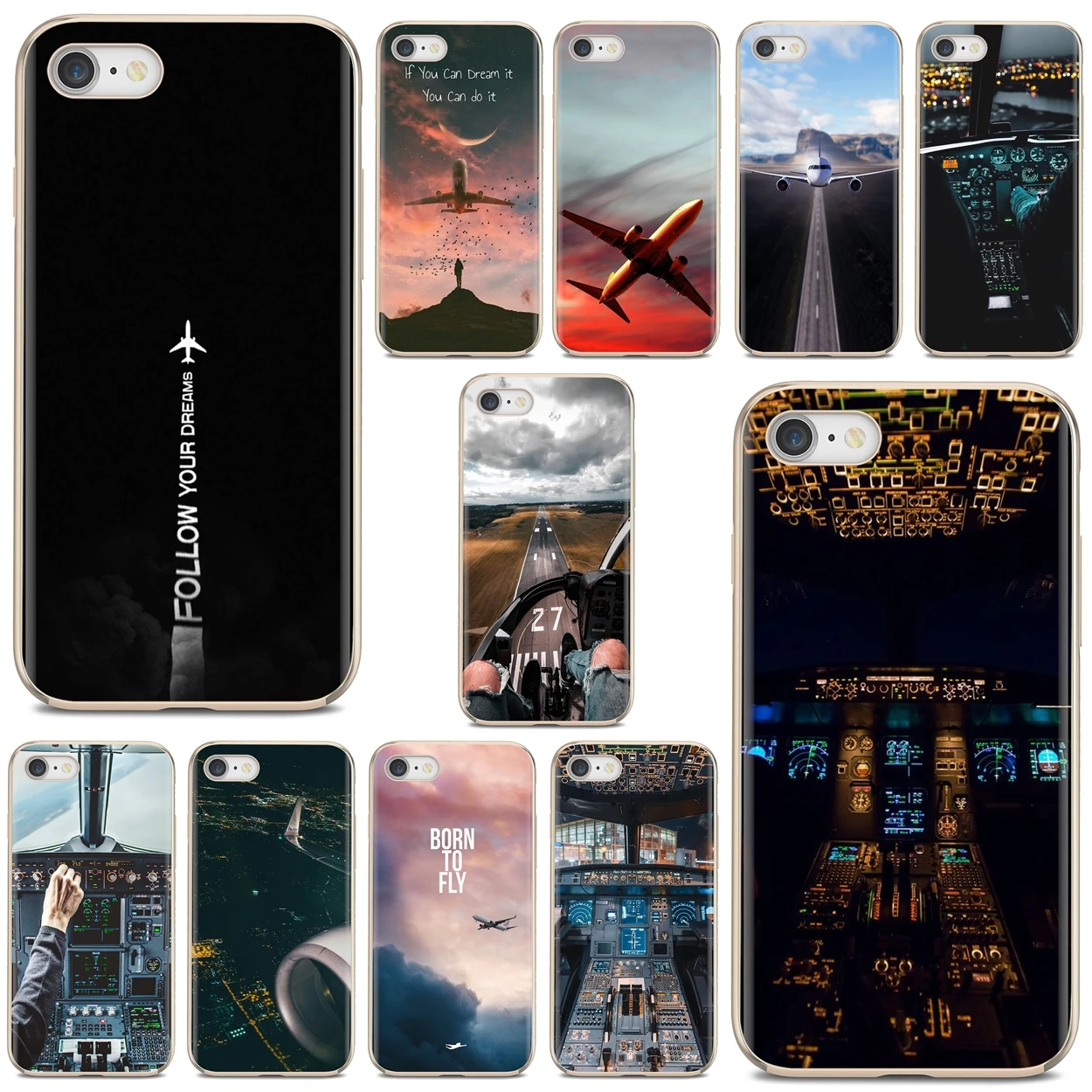 

Bore to fly Pilot Plane travel For iPhone 10 11 12 13 Mini Pro 4S 5S SE 5C 6 6S 7 8 X XR XS Plus Max 2020 Silicone Bag Case