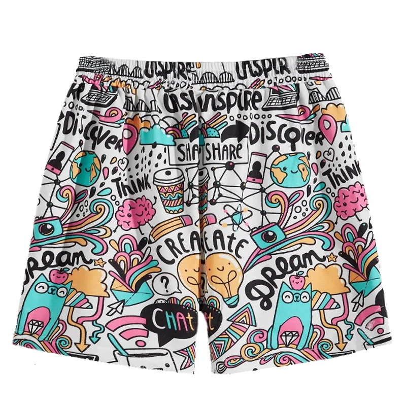Мужские повседневные штаны 5/10 года шорты с цифровым 3D принтом в стиле поп-арт