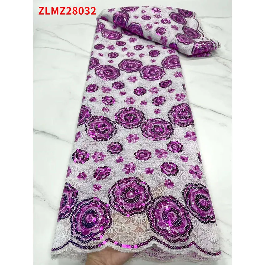 

Ankara Mesh High Class Sequins Textiles Womon Sewing Clothes ZLMZ28032