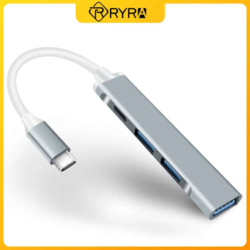 

RYRA 4 Ports USB 3.0 Type C HUB Expander Splitter High Speed OTG Adapter Docking Station For Laptop PC Hard Drive Mouse Keyboard