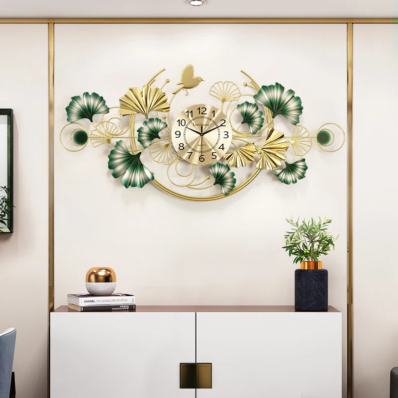 

Chinese Style Wall Clock Modern Design Large Metal Luxury Digital Wall Clock Living Room Art Reloj De Pared Home Decoration 50