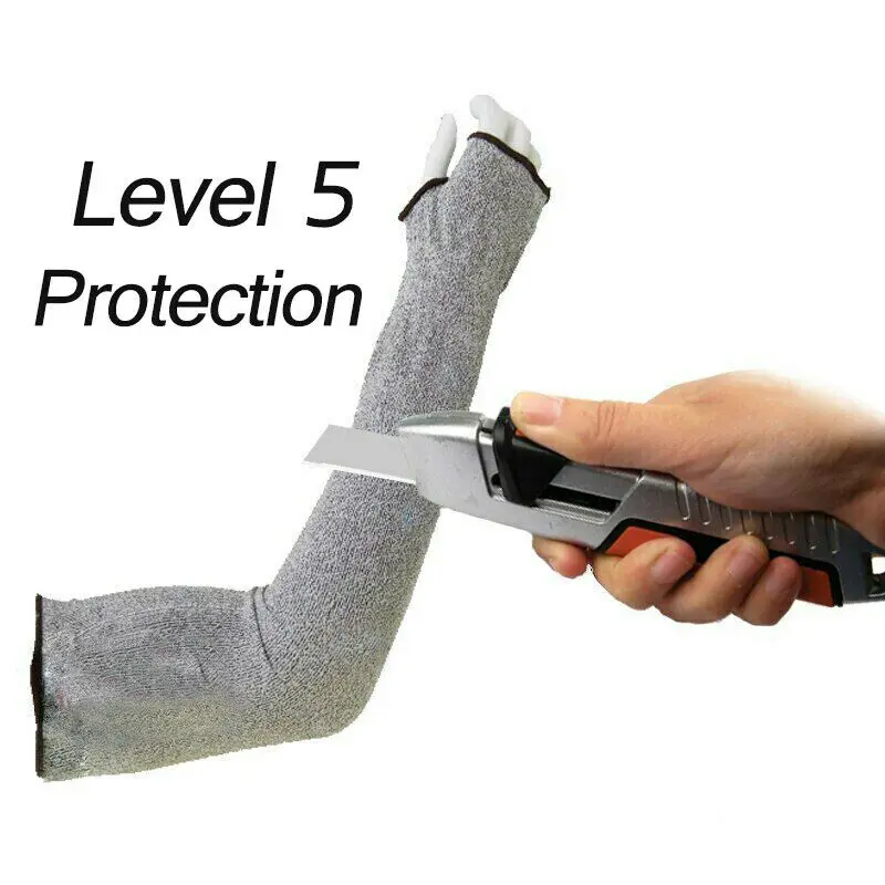 

1 Pair Level 5 Cut Resistant Arm Guard Unisex Safety Protection Anti-cutting Sleeve Working Safety Sleeves